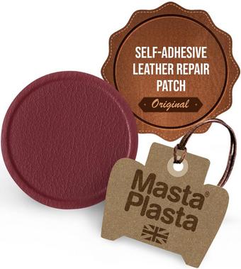 MastaPlasta Instant Leather Repair for Car Interiors & DIY - Red 5cm Circle