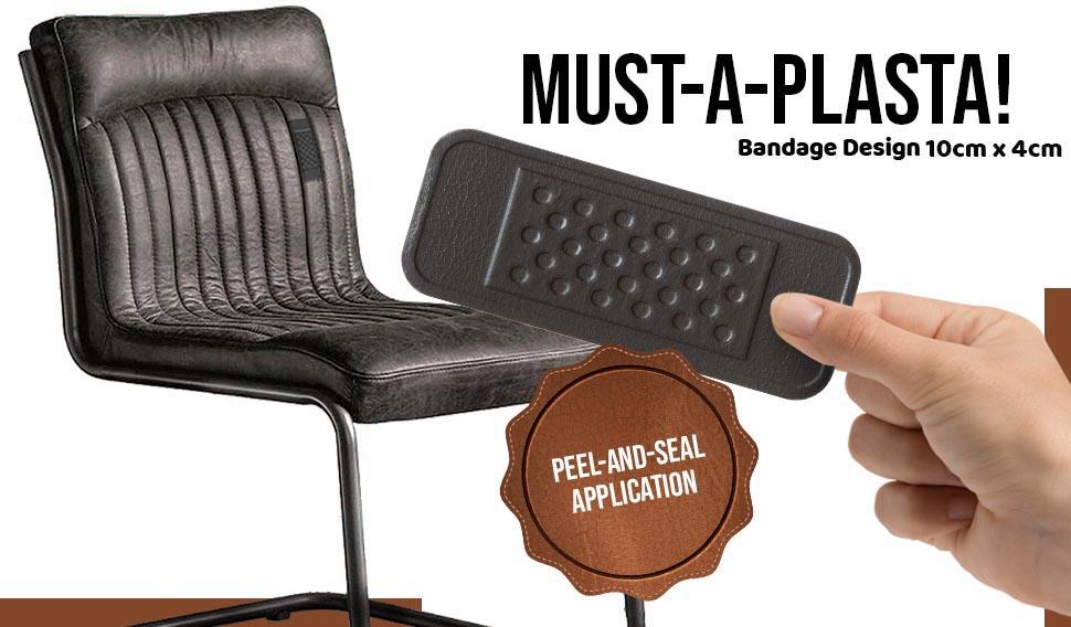 MastaPlasta Instant Leather Repair for Car Interiors & DIY - Black 10x6cm