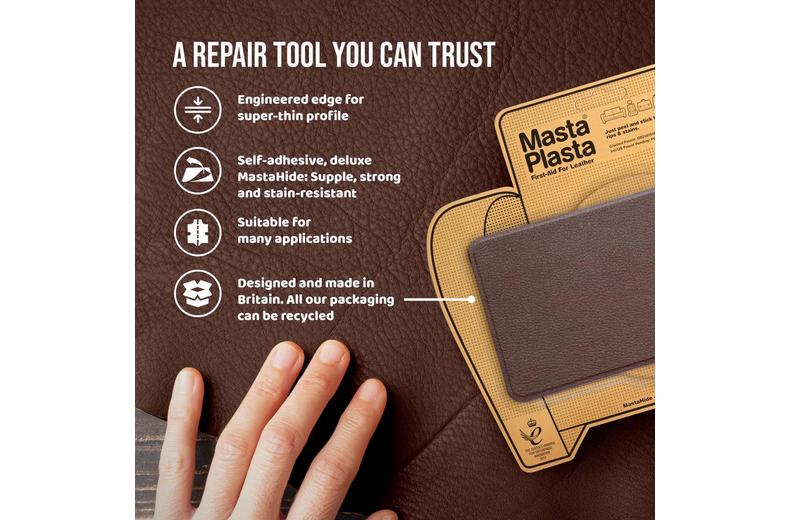 MastaPlasta Instant Leather Repair for Car Interiors & DIY - Black 10x6cm MastaPlasta Instant Leather Repair for Car Interiors & DIY - Black 10x6cm