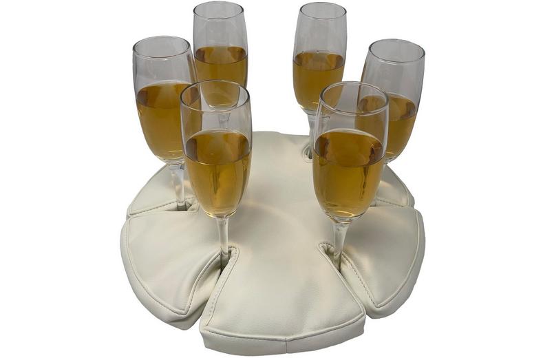 Glass Anchor Wine Glass Holder for camping and boats - White Leather Glass Anchor Wine Glass Holder for camping and boats - White Leather