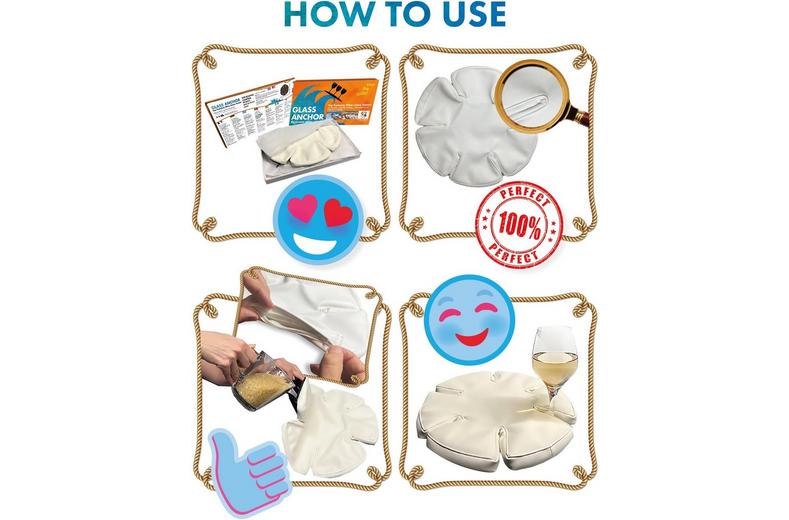 Glass Anchor Wine Glass Holder for camping and boats - Grey Leather Glass Anchor Wine Glass Holder for camping and boats - Grey Leather