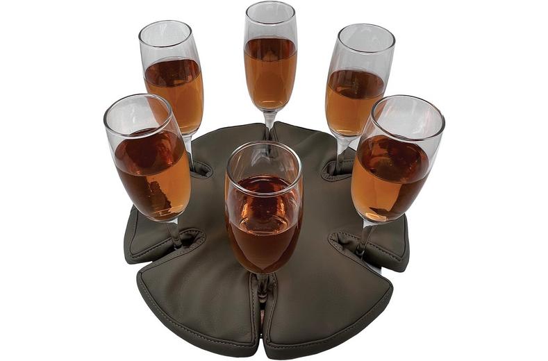 Glass Anchor Wine Glass Holder for camping and boats - White Leather Glass Anchor Wine Glass Holder for camping and boats - White Leather