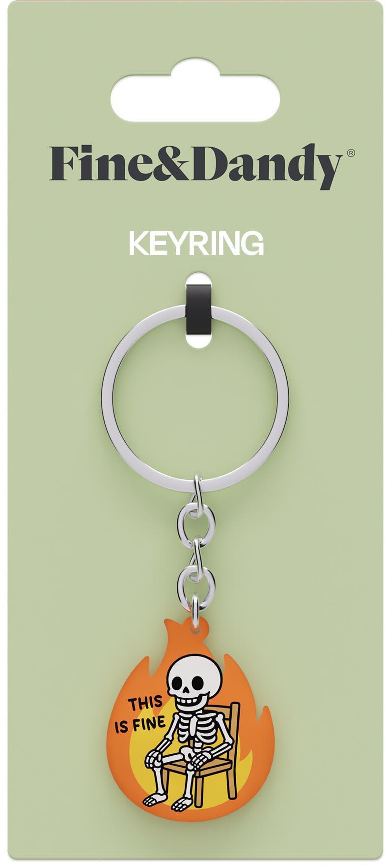 Fine & Dandy This Is Fine Keyring