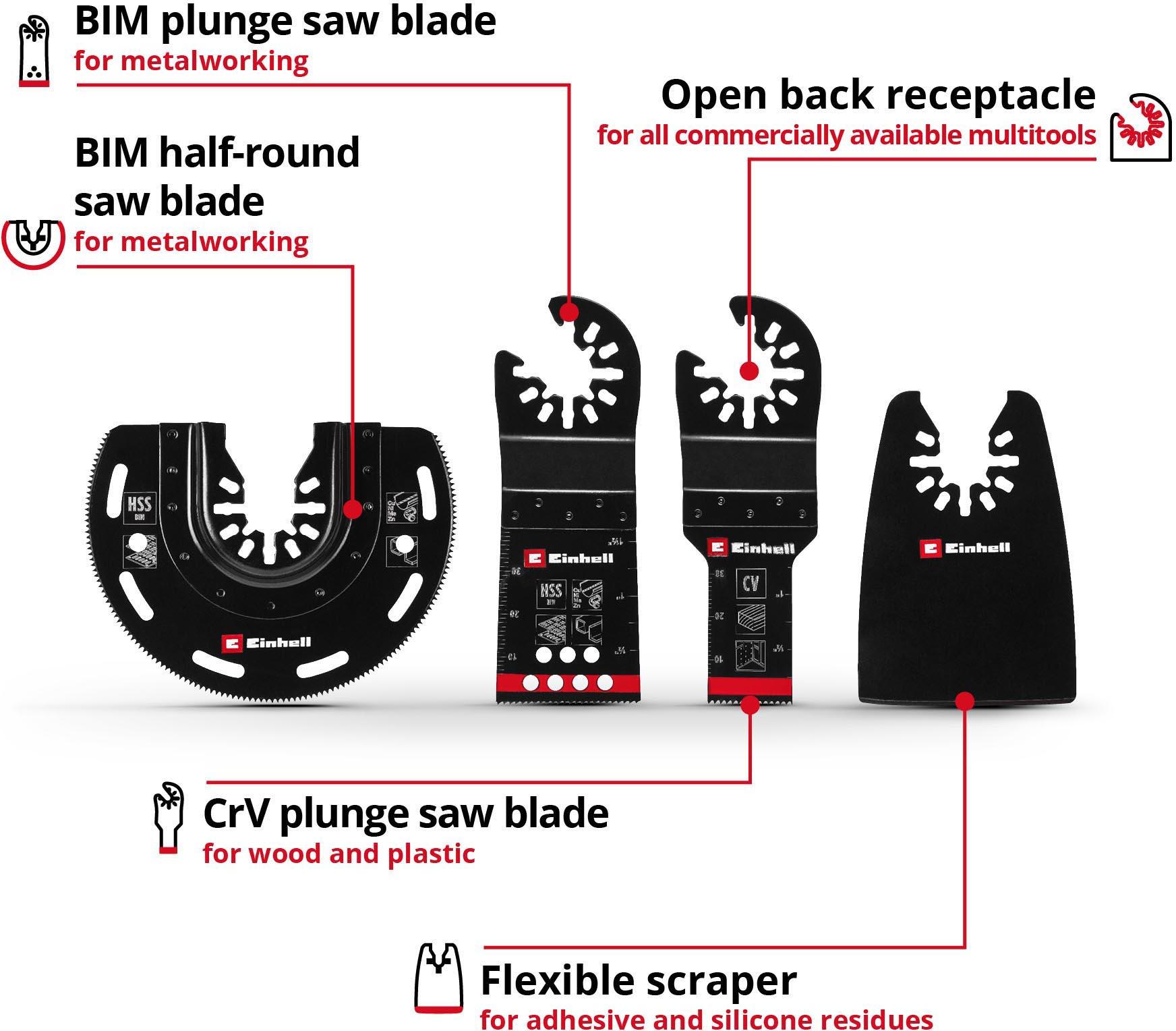 Einhell 4pc Multi-Tool Blade Set