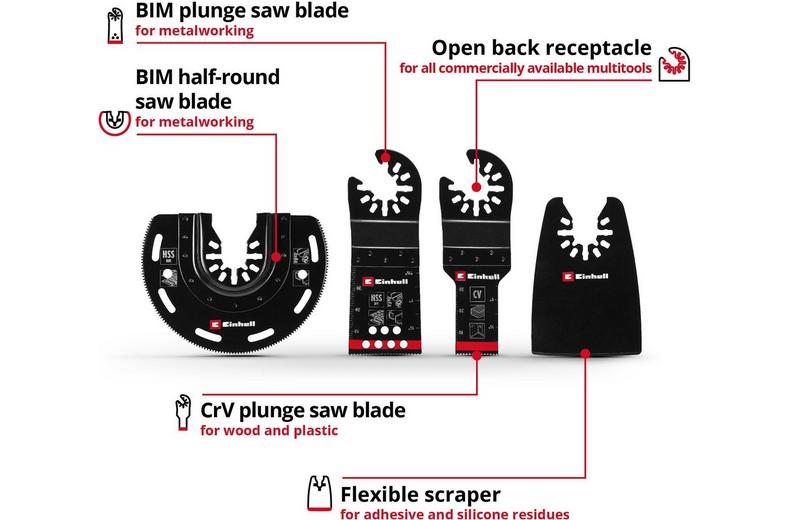 Einhell 4pc Multi-Tool Blade Set Einhell 4pc Multi-Tool Blade Set