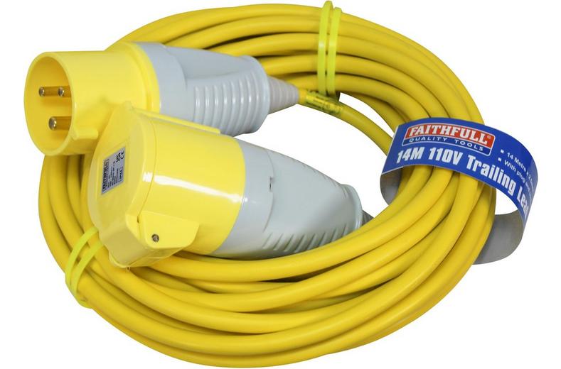 Faithfull Trailing Lead 110V 32A 2.5mm Cable 14m Faithfull Trailing Lead 110V 32A 2.5mm Cable 14m
