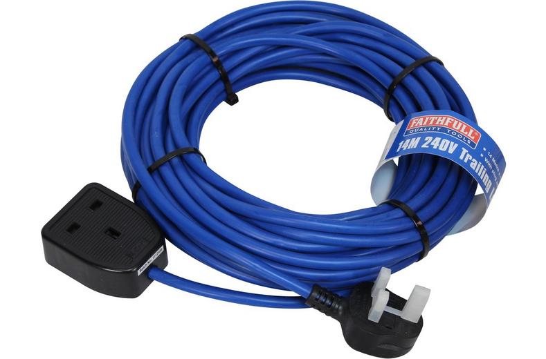 Faithfull Trailing Lead 240V 13A 1.5mm Cable 14m Faithfull Trailing Lead 240V 13A 1.5mm Cable 14m