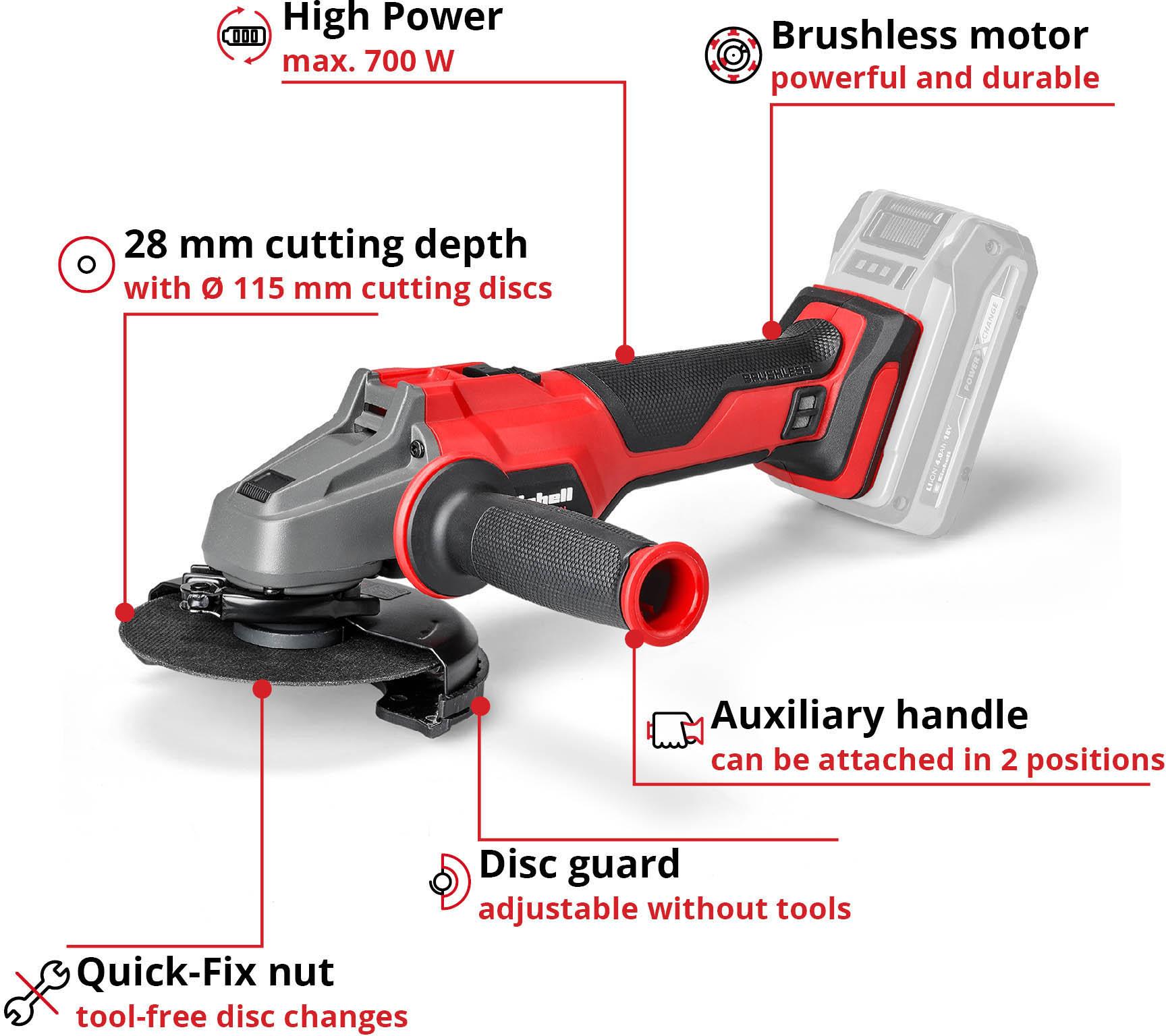 Einhell 18V Pro 115mm Angle Grinder