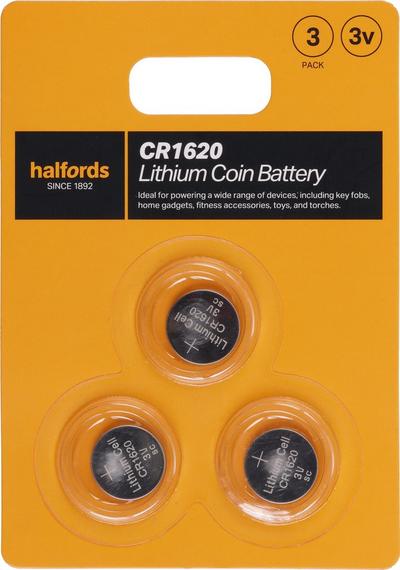 Halfords 1620 Lithium coin battery 3pk Halfords 1620 Lithium coin battery 3pk