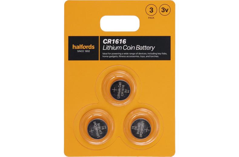 Halfords 1616 Lithium coin battery 3pk Halfords 1616 Lithium coin battery 3pk