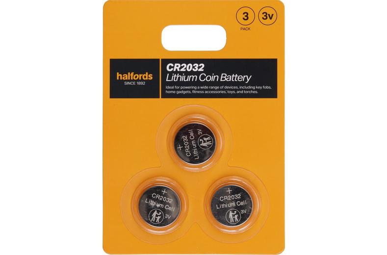 Halfords 2032 Lithium coin battery 3pk Halfords 2032 Lithium coin battery 3pk