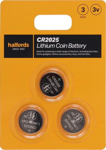 Halfords 2025 Lithium coin battery 3pk
