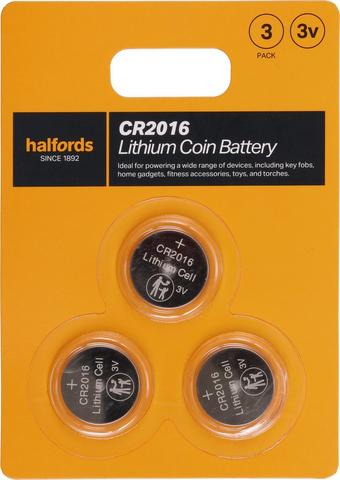 Halfords 2016 Lithium coin battery 3pk