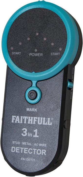 Faithfull 3-in-1 Detector Stud - Metal & Live Wire