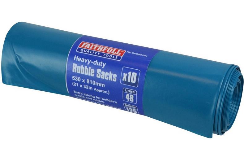 FAITHFULL BLUE HEAVY DUTY RUBBLE SACKS (BOX OF 10) MIC 125 FAITHFULL BLUE HEAVY DUTY RUBBLE SACKS (BOX OF 10) MIC 125