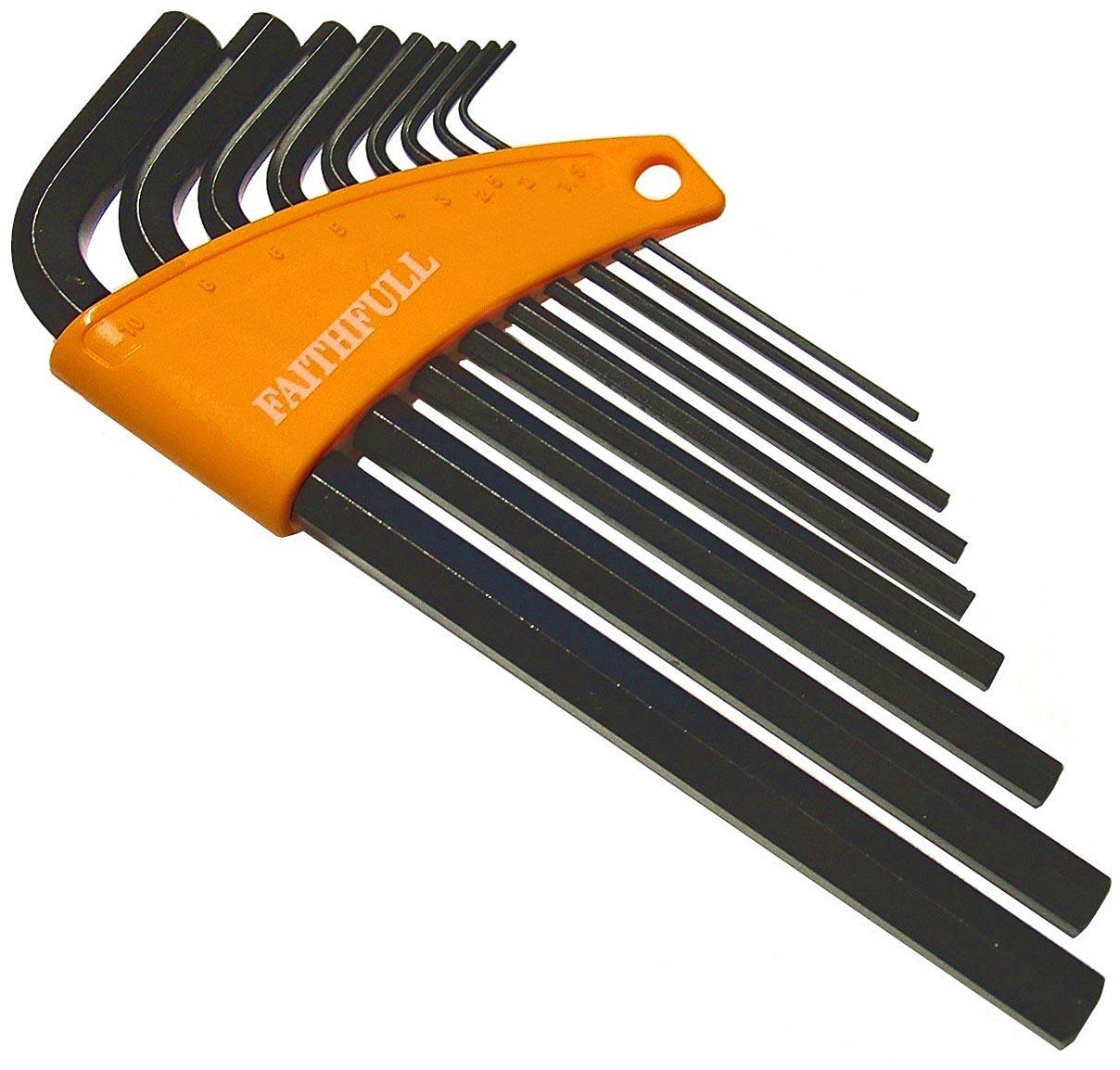 Faithfull Hex Key 9 Piece Set - Long Arm Keys
