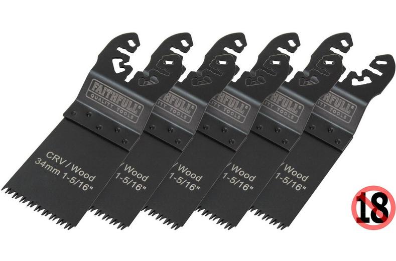Faithfull Flush Cut Wood Blade Side Set 34mm CRV - Pack of 5 Faithfull Flush Cut Wood Blade Side Set 34mm CRV - Pack of 5