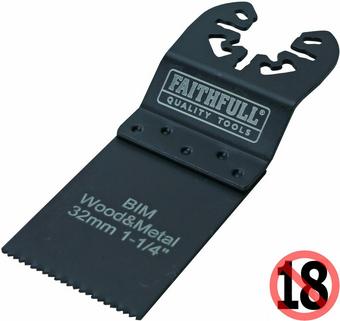 Faithfull Flush Cut Wood-Metal Blade 32mm Bi-Metal