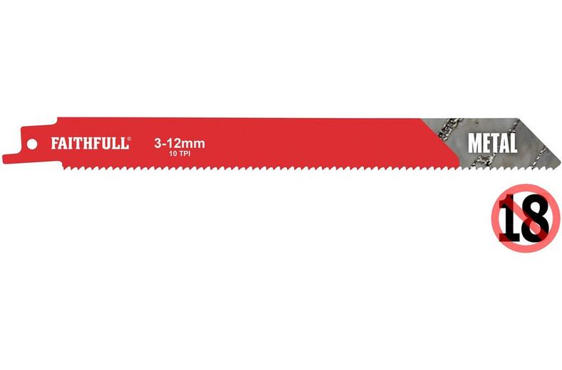 Faithfull Sabre Saw Blades (5) - BIM Metal 10tpi 200mm Faithfull Sabre Saw Blades (5) - BIM Metal 10tpi 200mm