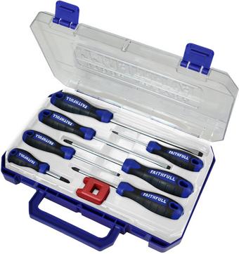 Faithfull Screwdriver 8 Piece Set, Soft Grip