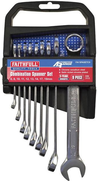 Faithfull Combination Spanner Set - 9 Piece