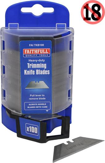 Faithfull Heavy Duty Trim Knife Blades (Dispenser 100)