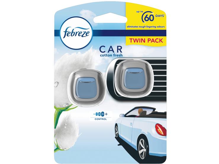 Febreze Car Clip Twin Pack Vent Clip Air Freshener - Cotton