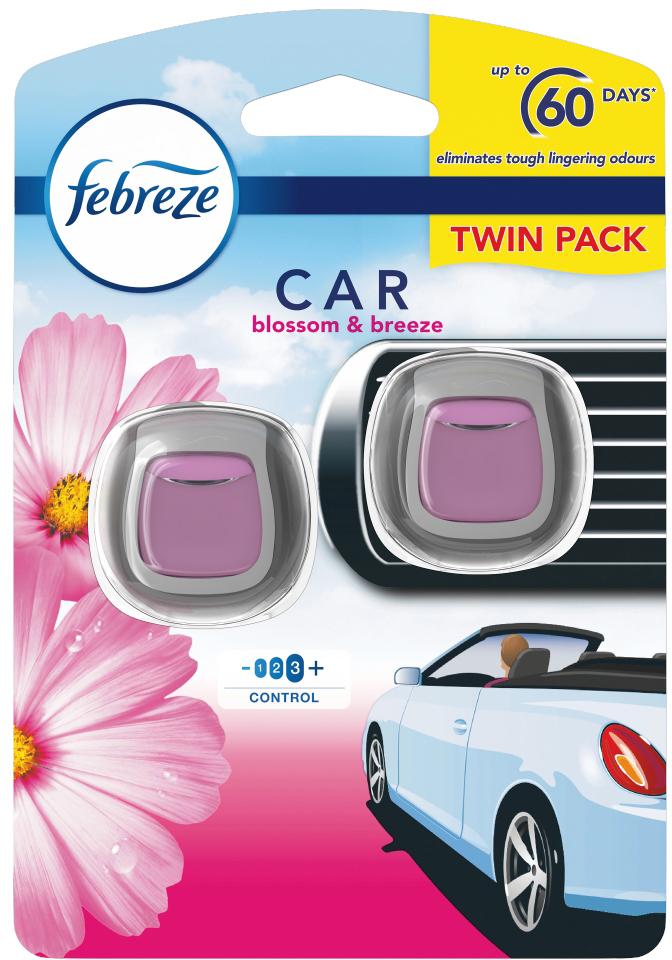 Febreze Car Clip Twin Pack Vent Clip Air Freshener - Blossom