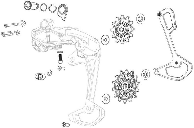 SRAM Rival E1 XPLR Derailleur Cage Assembly Kit SRAM Rival E1 XPLR Derailleur Cage Assembly Kit