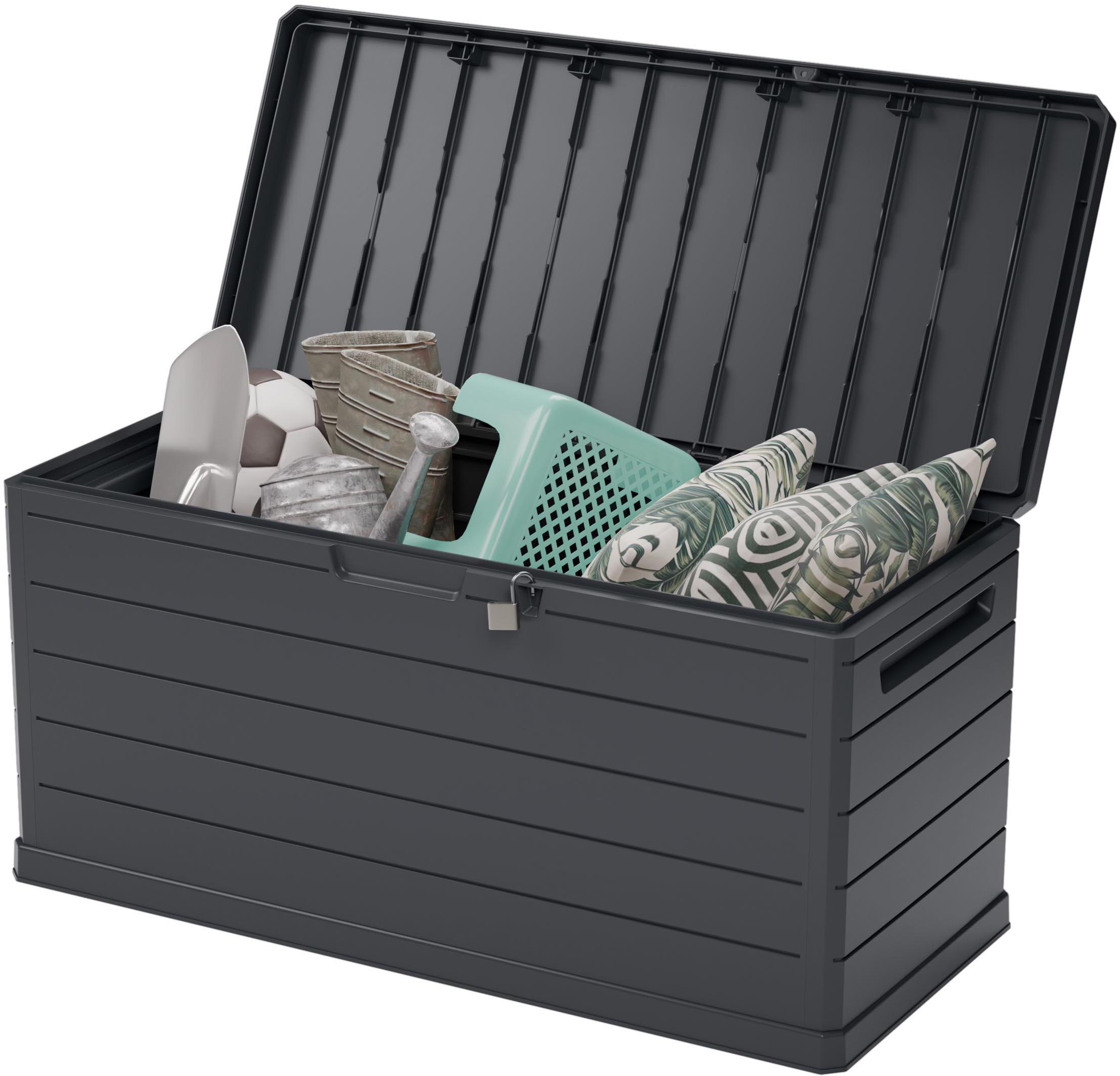 Lockable Outdoor Water-Resistant Trunk 350L Dark Grey 