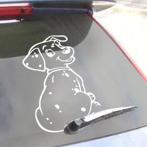 Dog With Tail Wiper Sticker