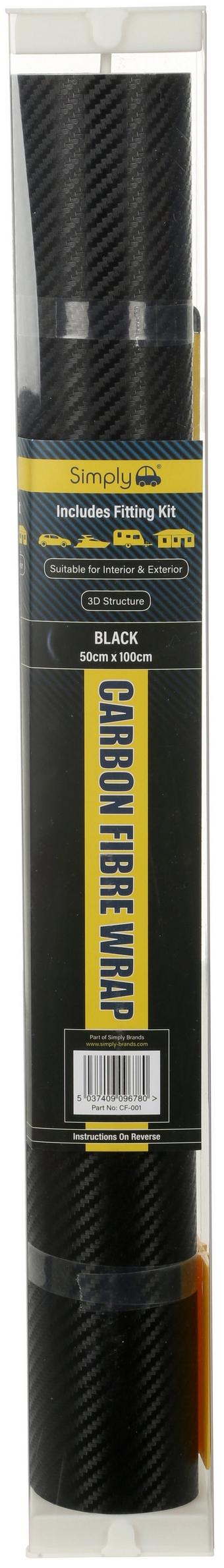 Black Carbon Fibre Film 50cm x 100cm