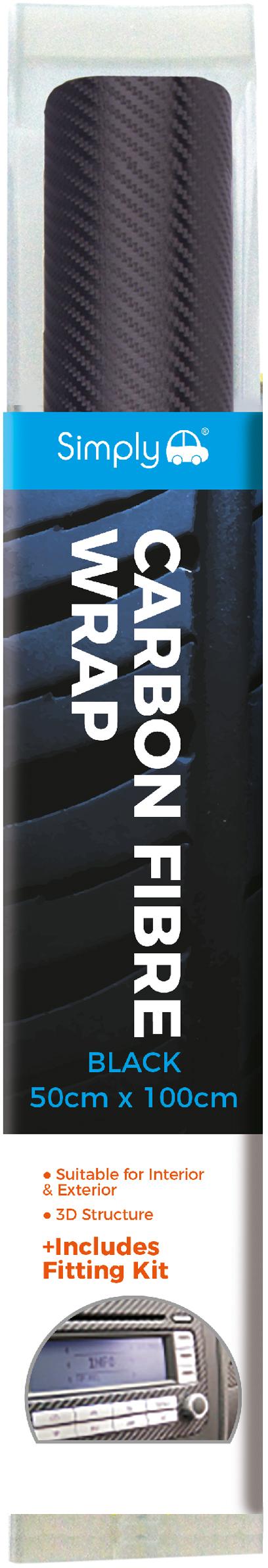 Black Carbon Fibre Film 50cm x 100cm