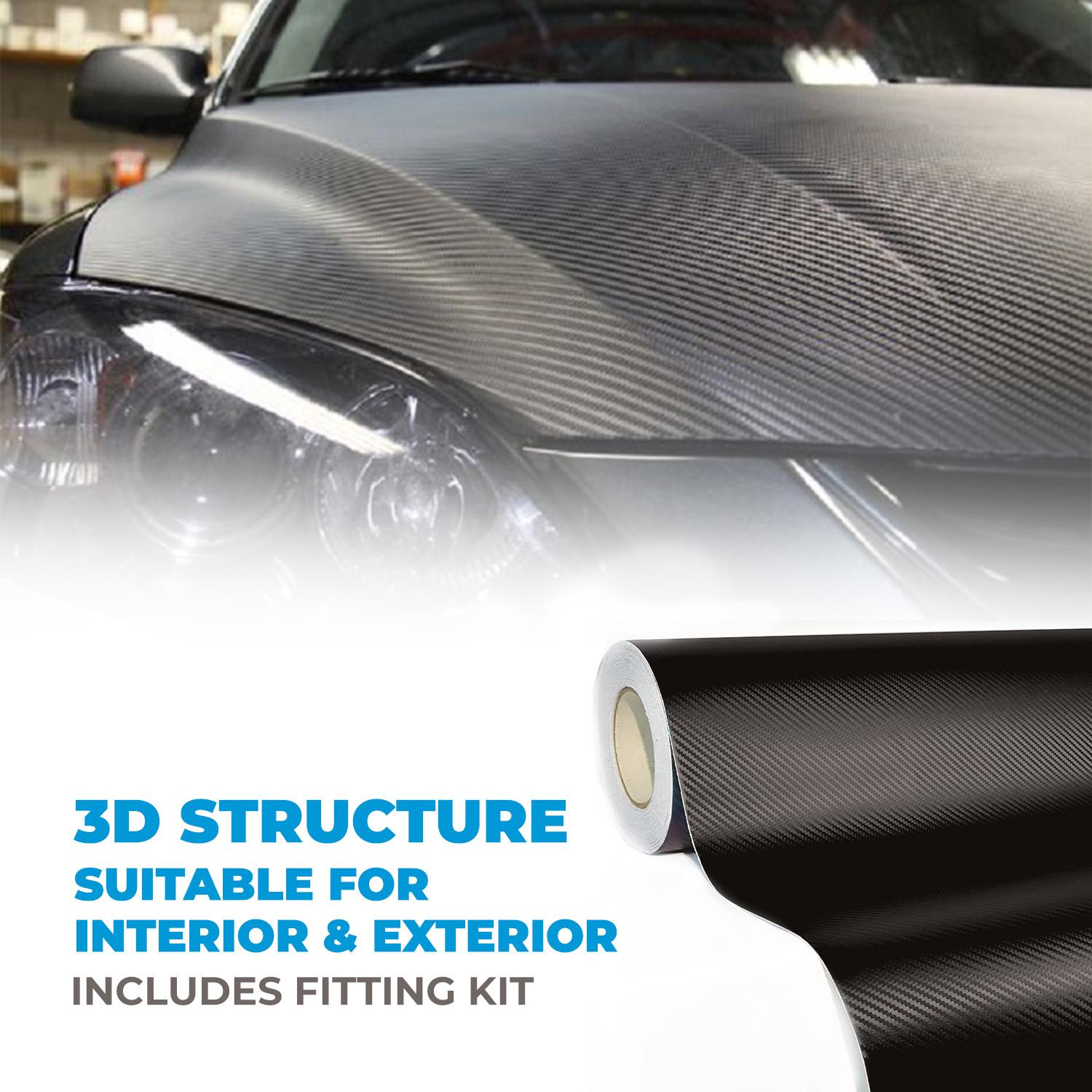 Black Carbon Fibre Film 50cm x 100cm