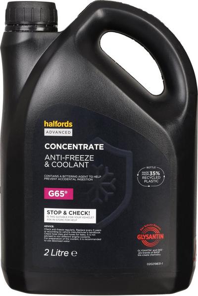 Halfords Advanced G65 Antifreeze & Coolant Concentrate 2L Halfords Advanced G65 Antifreeze & Coolant Concentrate 2L