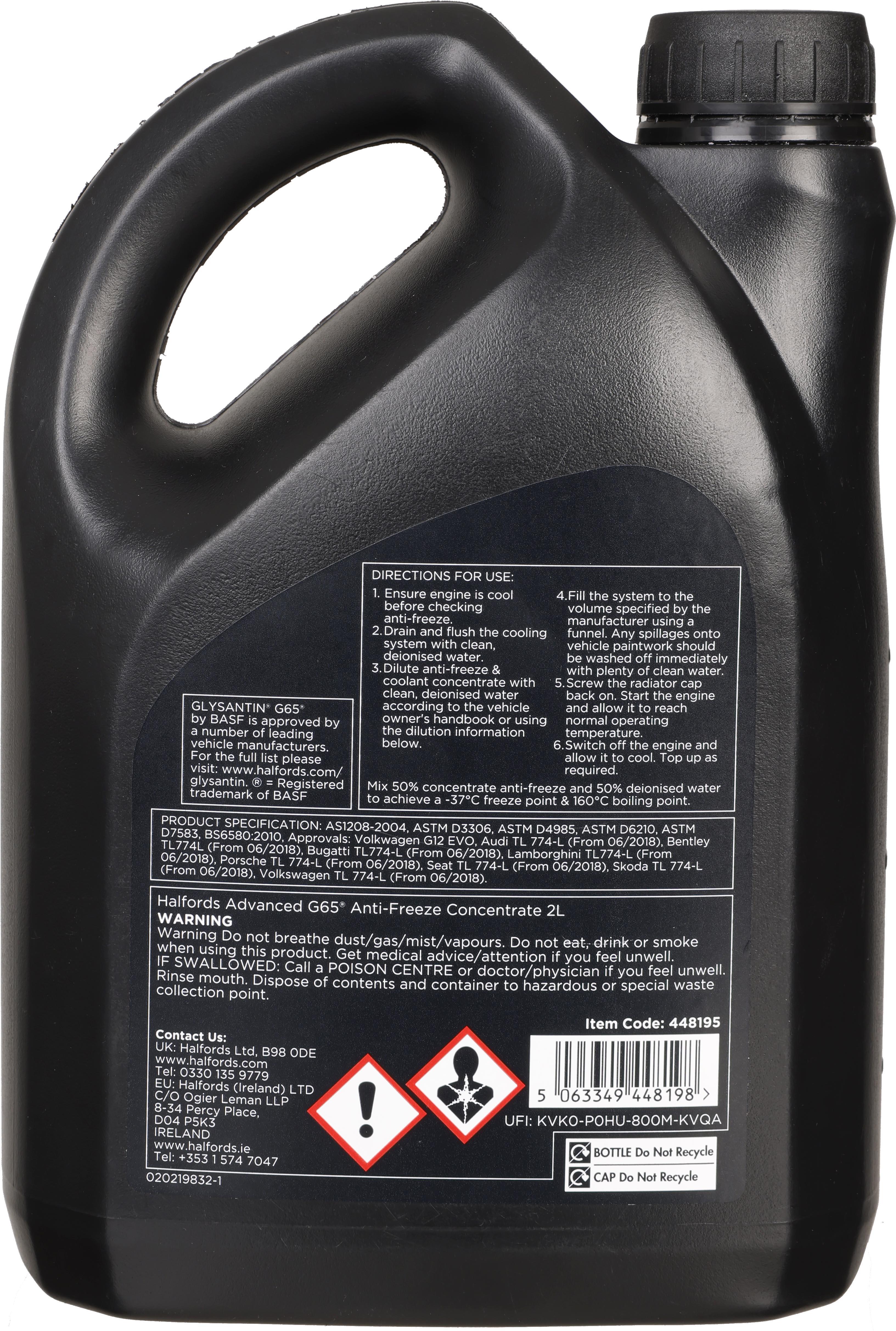 Halfords Advanced G65 Antifreeze & Coolant Concentrate 2L