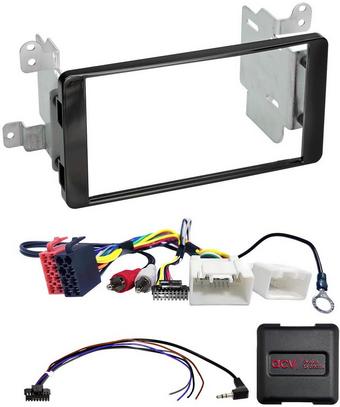 ACV Mitsubishi L200 (KJ0T) 2015-2022 Double Din Head Unit Installation Kit – Black, AUX Retained