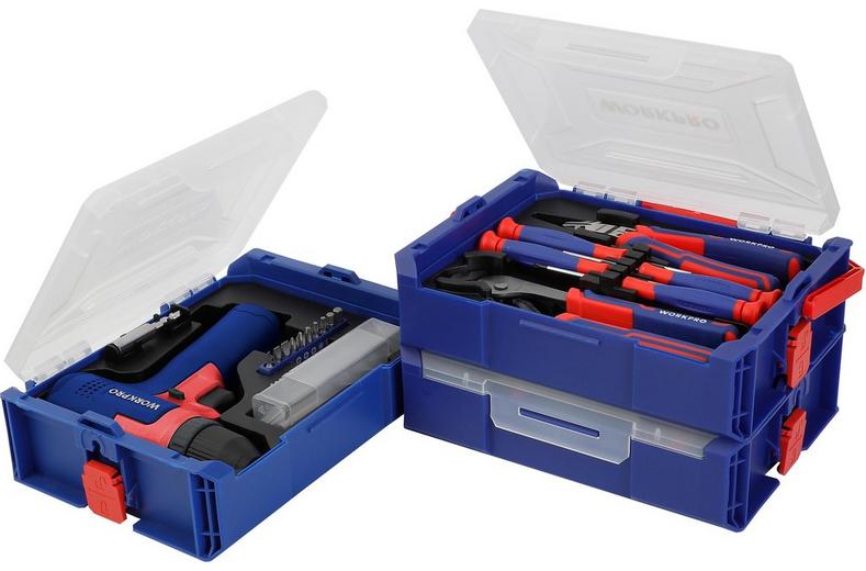 WORKPRO 43PC Stack Boxes Tool Set WORKPRO 43PC Stack Boxes Tool Set