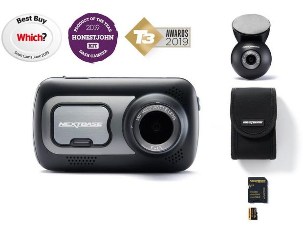 Hardwire Kit Nextbase 522GW Full 1080p HD In Car Dash Cam Camera Bundle Kit with Mount 64GB SD Card and case included 