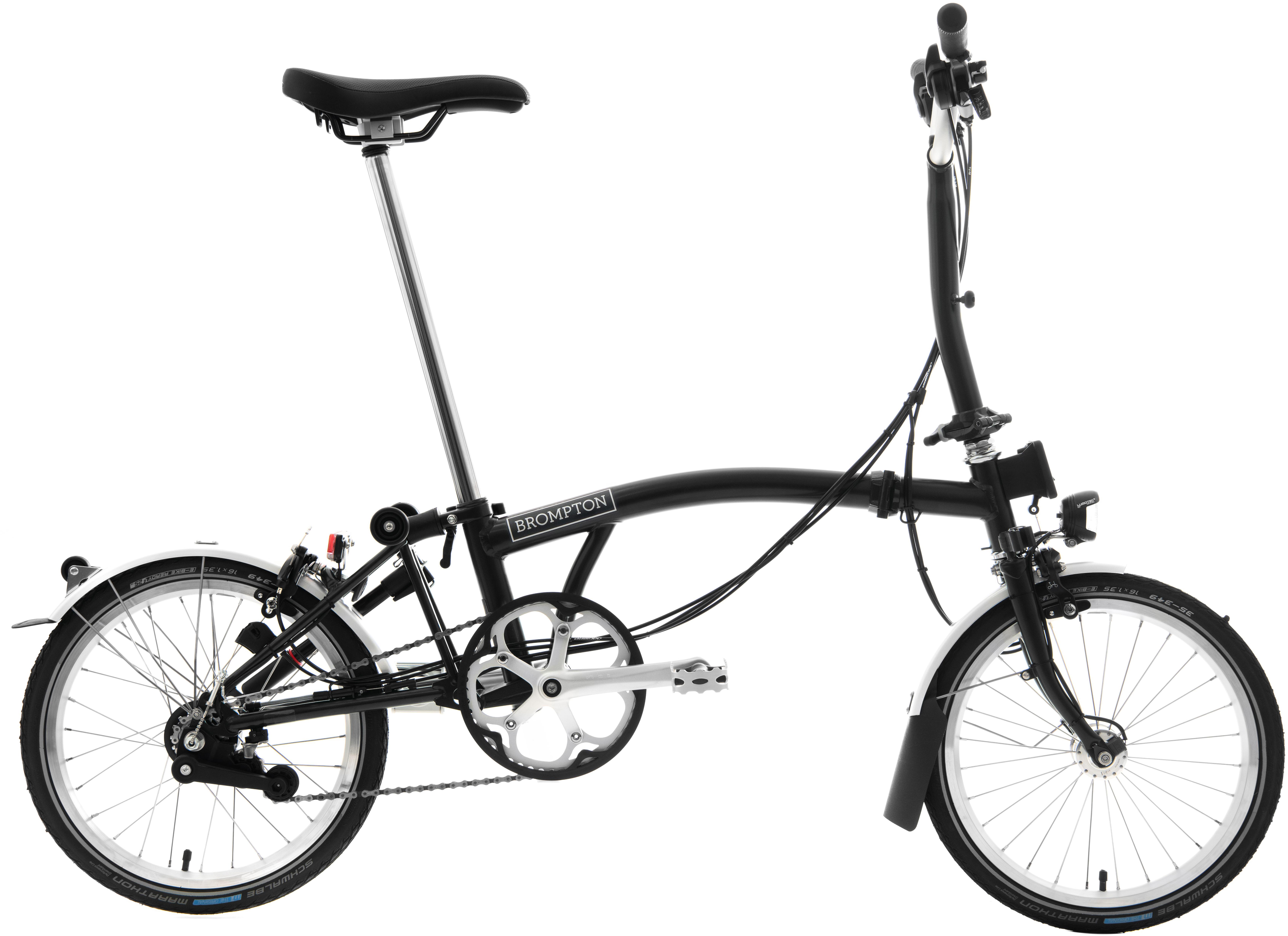 Brompton M6L Folding Bike With Dynamo Hub - Black - 16 Inch Wheel