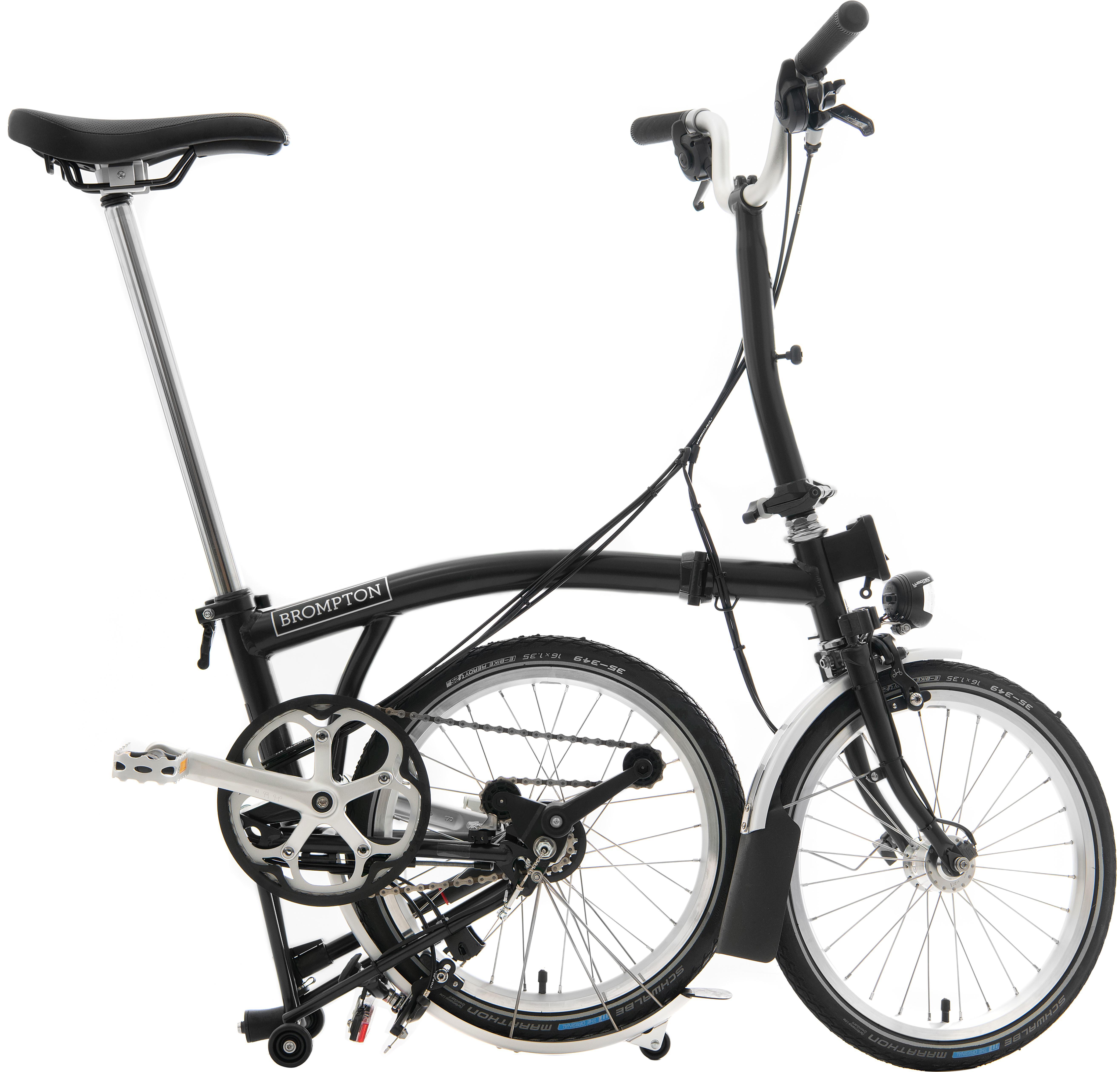 Ex-Display Brompton M6L Folding Bike with Dynamo Hub, Black - 16