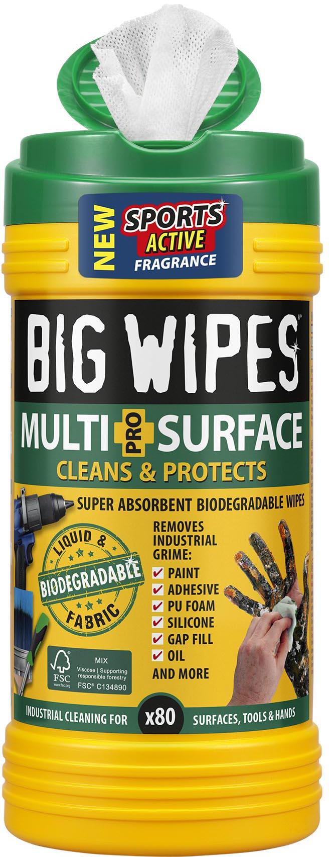 Big Wipes M/S PRO+ bio wipes tub of 80