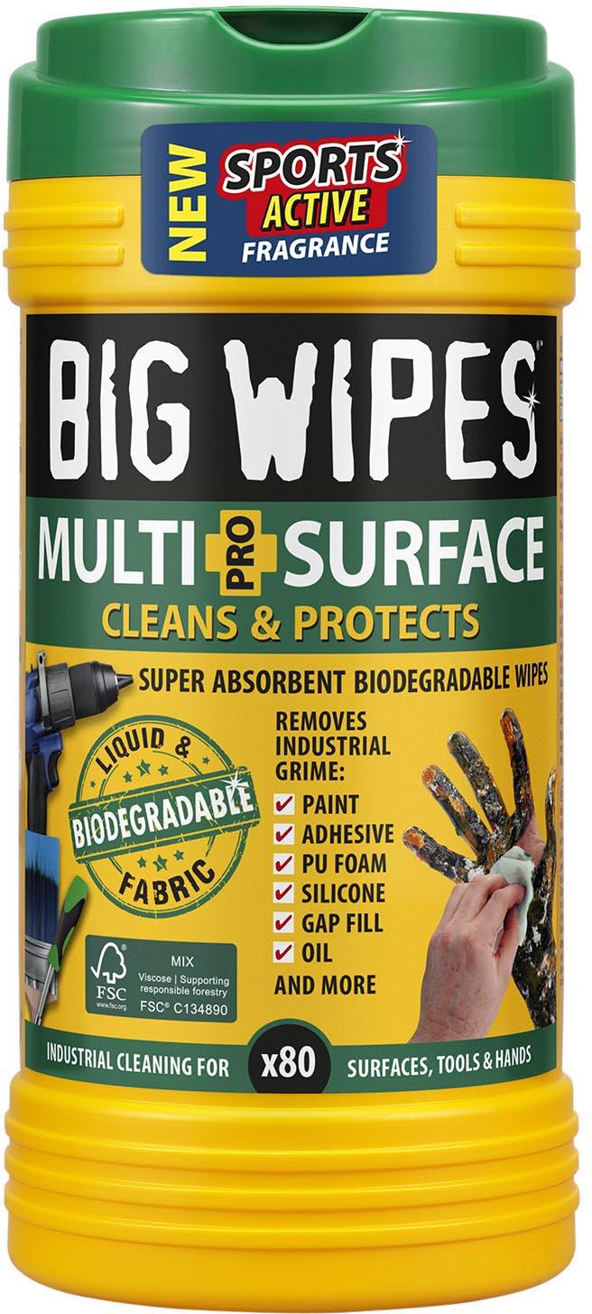Big Wipes M/S PRO+ bio wipes tub of 80