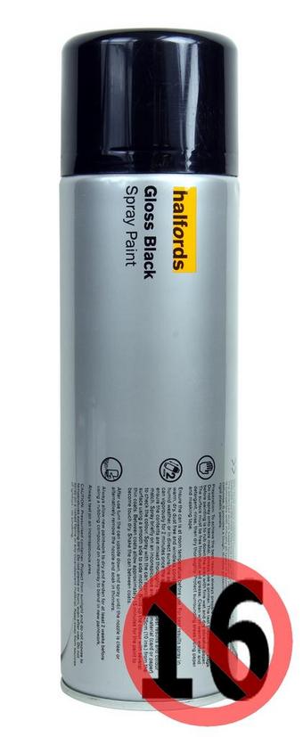Halfords Gloss BLACK Spray 300ml