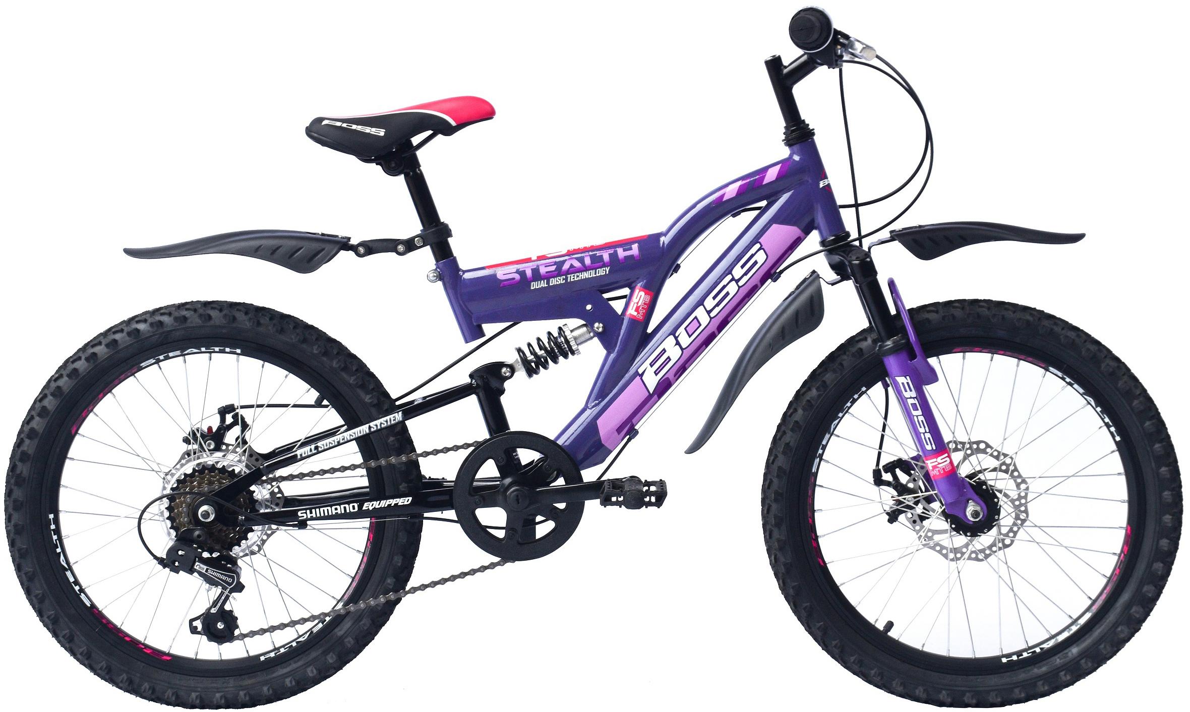 Boss Stealth Junior Mountain Bike - Purple - 20 Inch Wheel