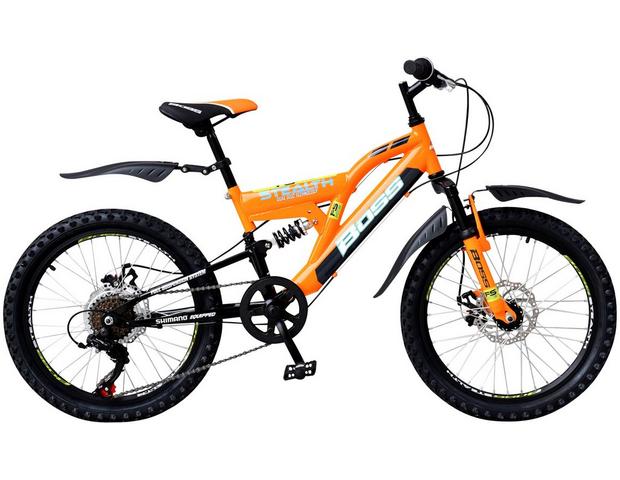Boss Stealth FS MTB 20" Orange Unisex Kids Mountain Bike Bicycle 6-9 Years 