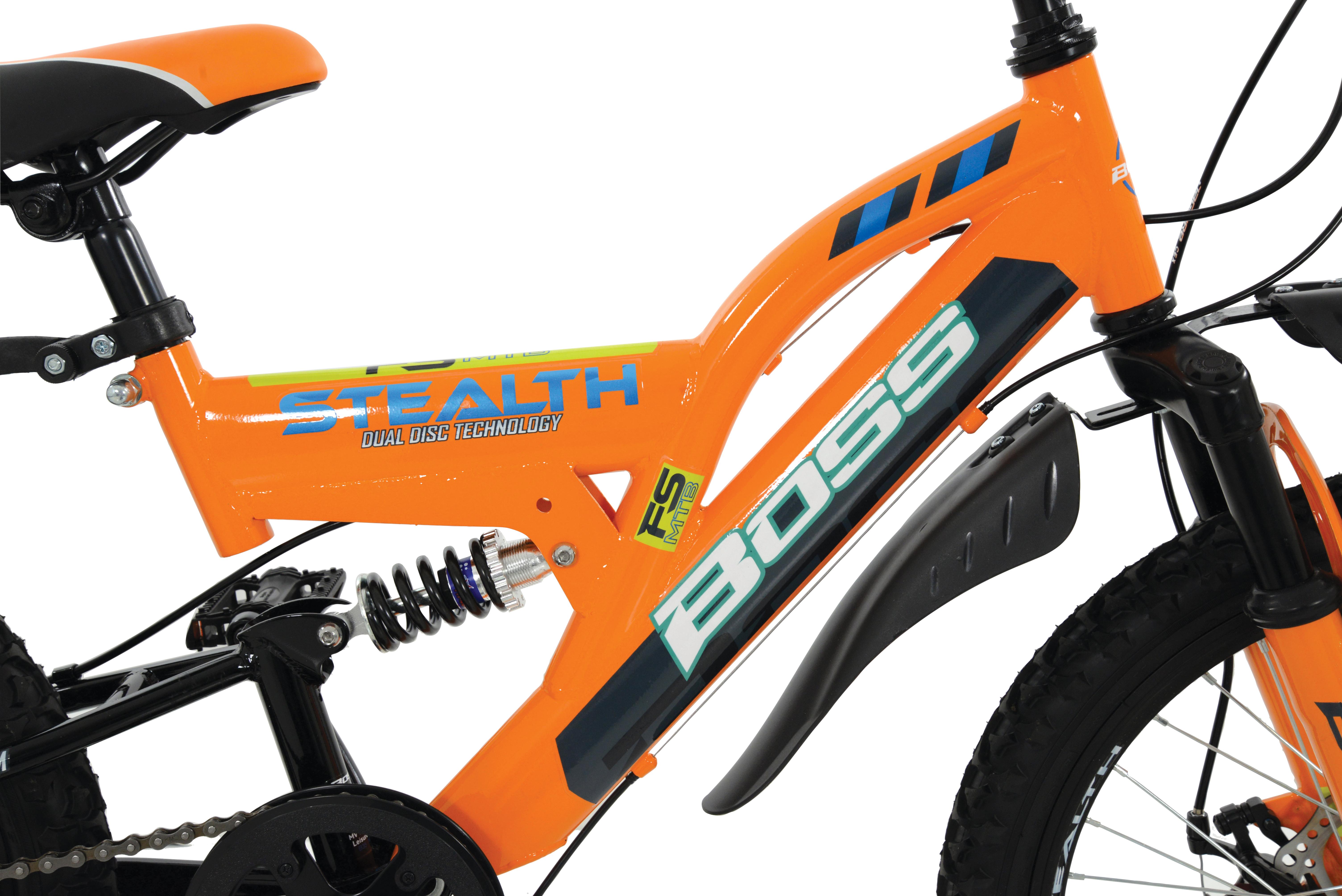 Boss Stealth Junior Mountain Bike - Orange - 20" Wheel