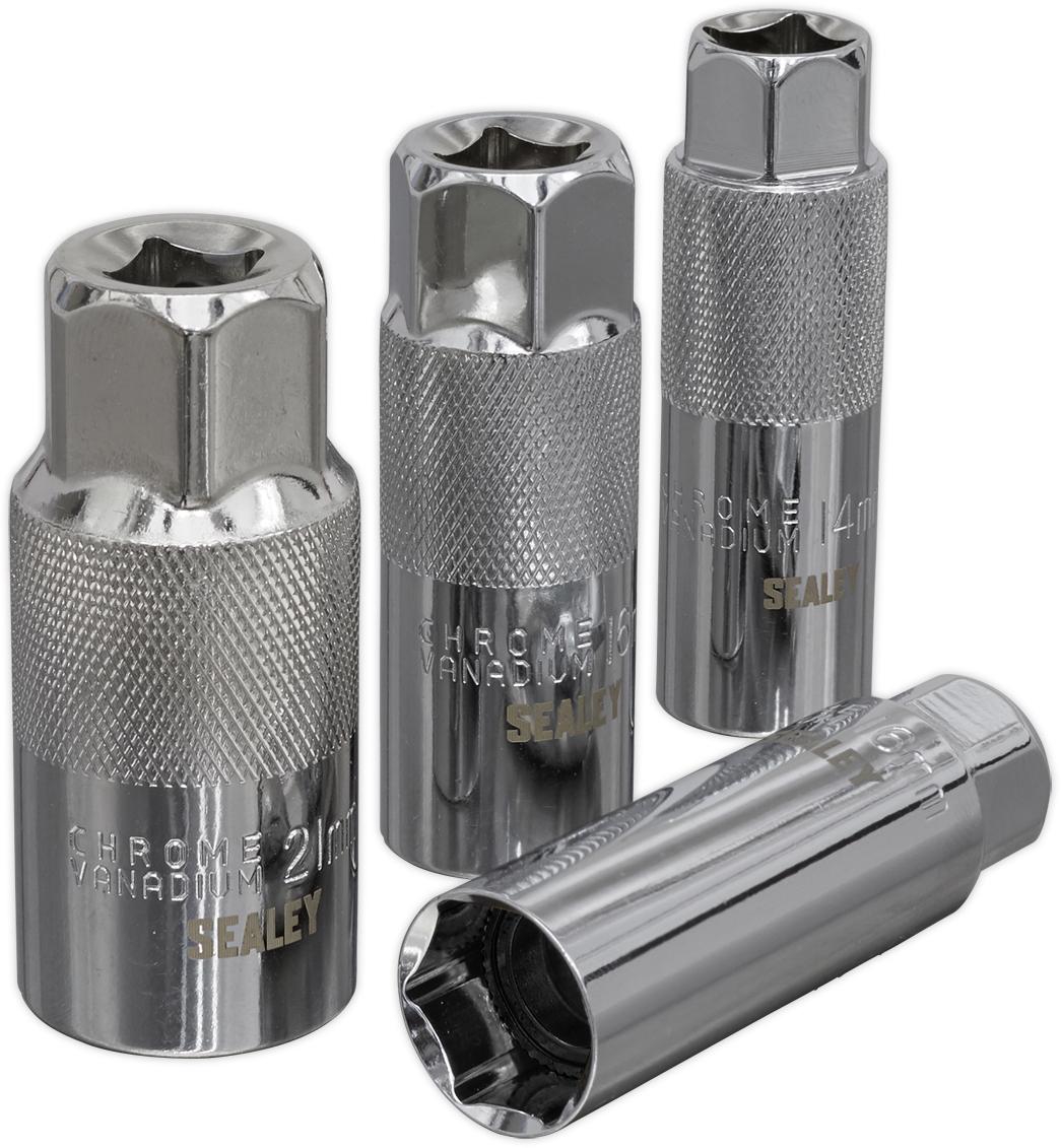 Sealey 4pc Spark Plug Socket Set 3/8" Sq