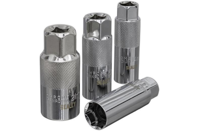 Sealey 4pc Spark Plug Socket Set 3/8" Sq Sealey 4pc Spark Plug Socket Set 3/8" Sq