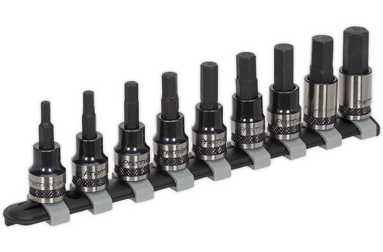 Sealey 9pc Hex Key Socket Bit Set 3/8" Sq Sealey 9pc Hex Key Socket Bit Set 3/8" Sq